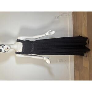 Elegant Black Women's Custom Ana Sui Boho Dress